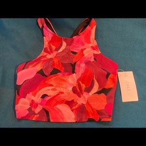 Athleta Conscious Crop Bikini Liana Floral Mauve L